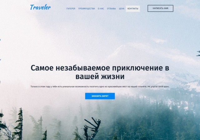 Traveler универсальный одностраничный сайт